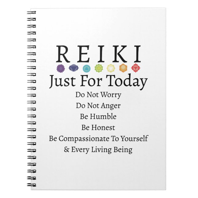 Carnet Principes de Reiki Préceptes blanc (Devant)