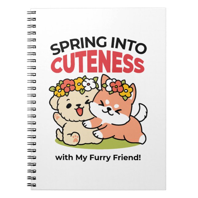 Carnet Printemps dans la laideur - Illustration de chien  (Devant)