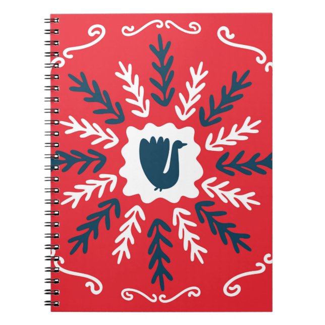 Carnet Printemps, Joyeux Noël folk art carré doodart jusq (Devant)