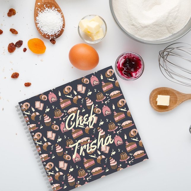 Carnet Pro Pastry Chef Iconic Dark Blue•Recipe (Créateur téléchargé)