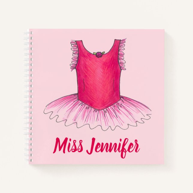 Carnet Professeur de ballet de danse personnalisée Pink T (Devant)