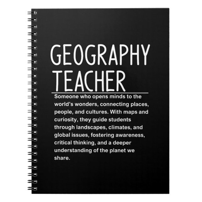 Carnet Professeur de géographie (Devant)