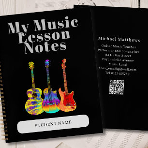 Carnet Professeur de Guitare Leçon de Musique Personnalis
