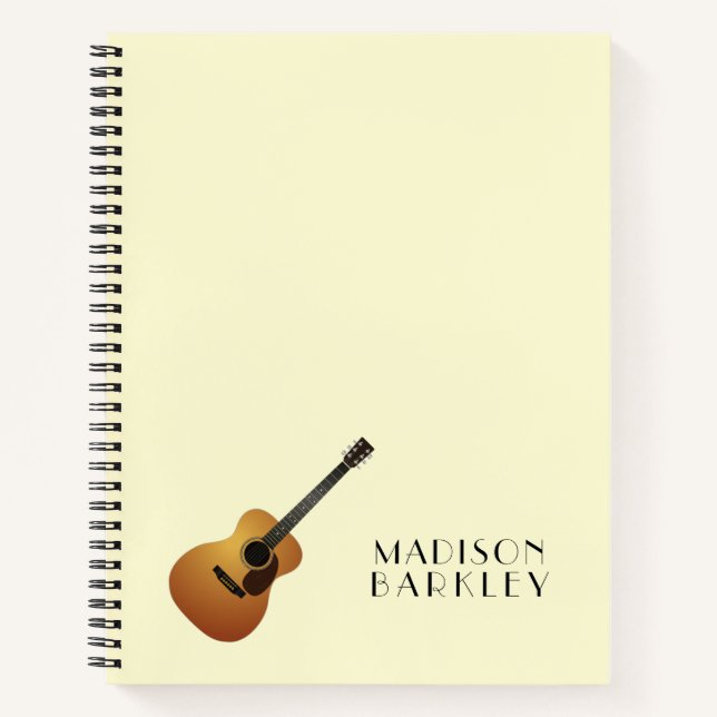 Carnet Professeur de musique de guitare acoustique (Devant)