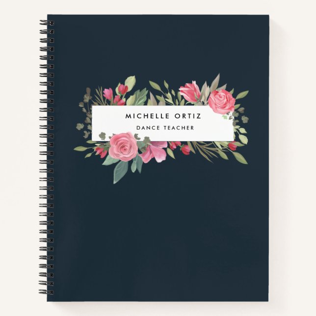 Carnet Professeur floral personnalisé (Devant)
