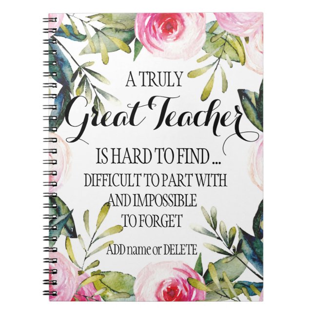 Carnet Professeur quittant Appréciation retraite merci (Devant)