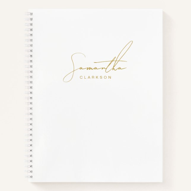 Carnet Professional Handwritten Gold Script Typography (Devant)