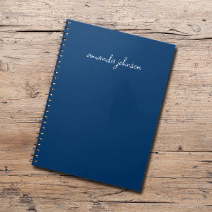 Carnet Professional Modern Navy Blue Monogramme Nom compl