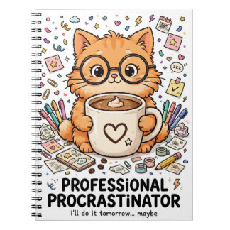 Carnet Professional Procrastinator - Cat Notebook