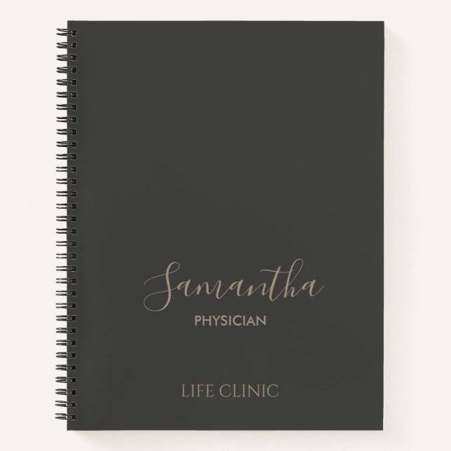 Carnet Professionnel minimaliste simple gris (Devant)