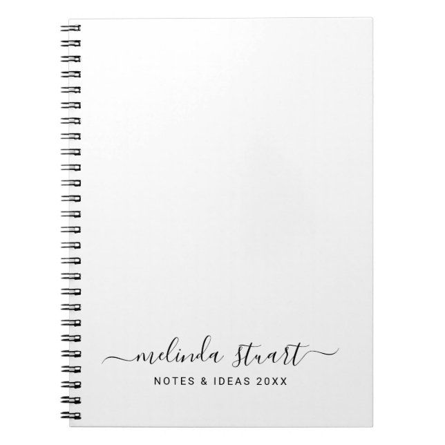 Carnet Professionnel Moderne Écriture Noir et Blanc (Devant)