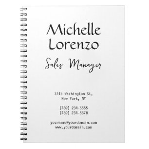 Carnet Professionnel Moderne Simple Noir & Blanc