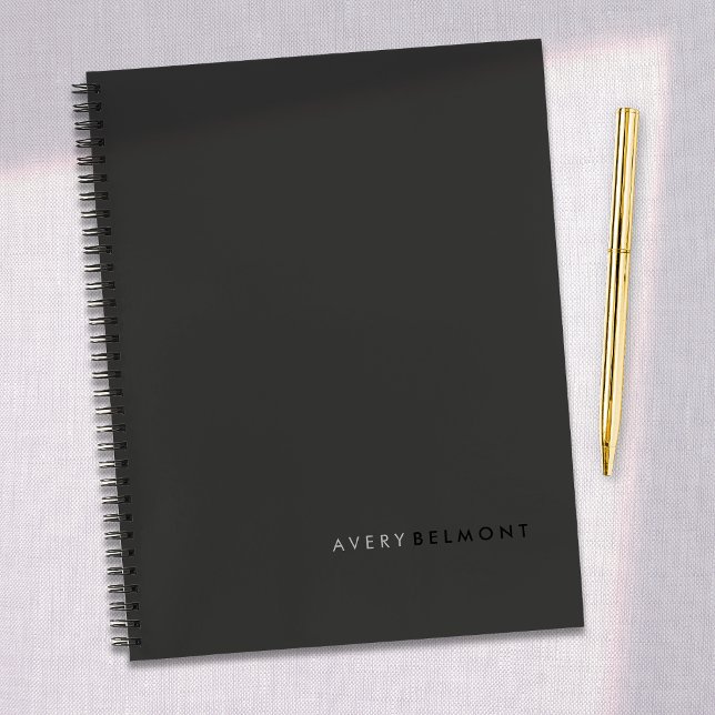 Carnet Professionnel Moderne Simple Noir Minimaliste (Créateur téléchargé)