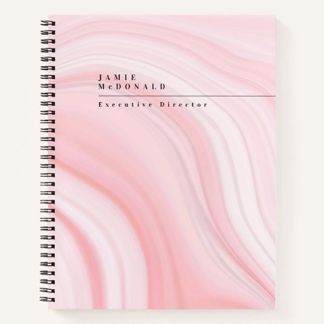 Carnet Professionnel Motif moderne en marbre rose (Devant)