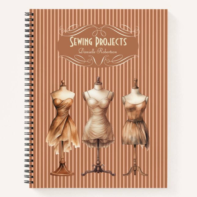 Carnet Projets de couture Formes roses Pinstruites (Devant)