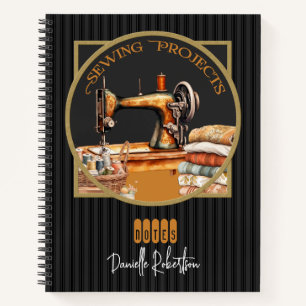 Carnet Projets de couture Noir Vintage