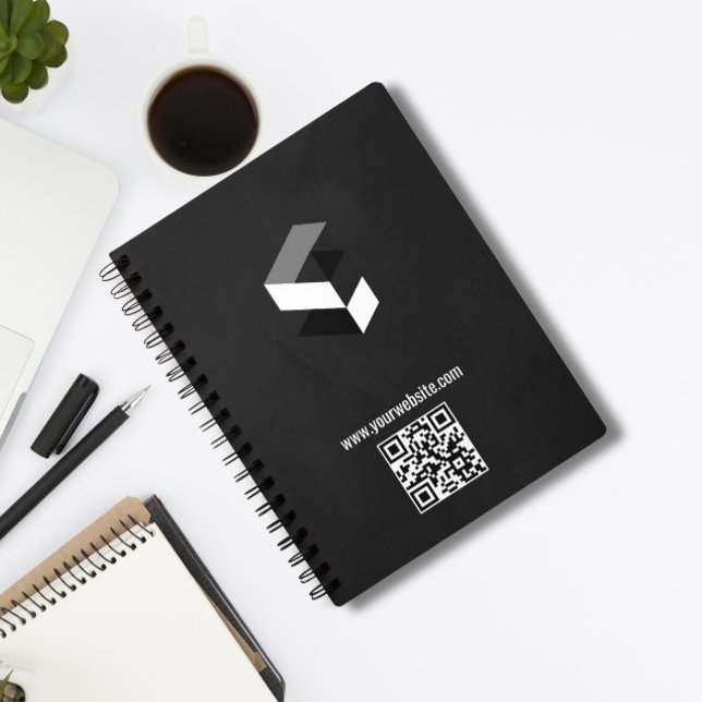 Carnet Promo minimaliste noir et blanc Matte d'entreprise (Créateur téléchargé)