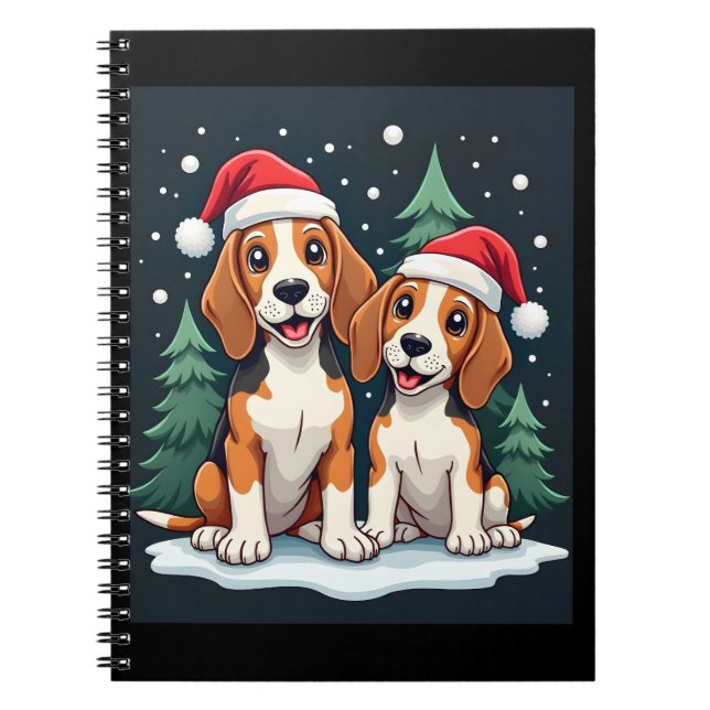 Carnet Propriétaire de chien de Noël beagle Pajama de Noë (Devant)