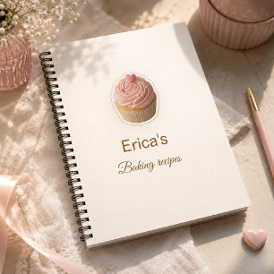 Carnet Propriétaire d'une boulangerie de cupcakes rose es