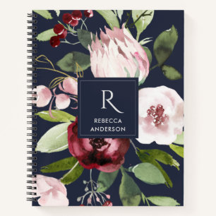 Carnet PROTÉA FLORAL DE LA MARINE vintage BLUSH ROSE BUR