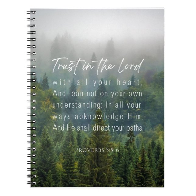 Carnet Proverbes 3:5-6 Confiance dans le Seigneur (Devant)