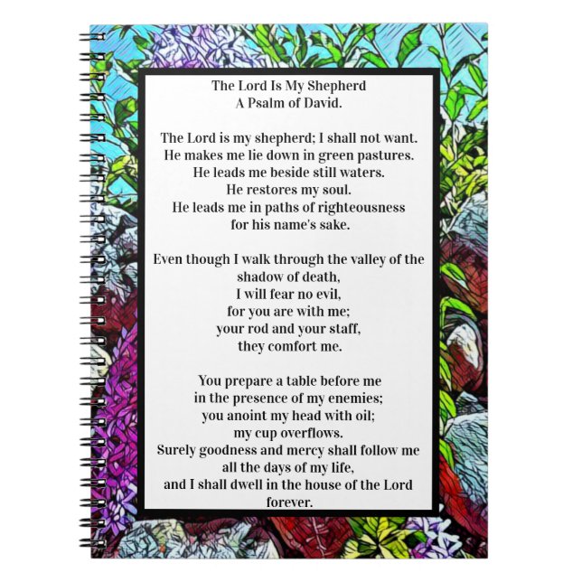 Carnet Psaume 23 citation biblique (Devant)