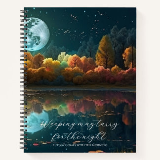 Carnet Psaume 30:5 Lac Full Moon Personnalisé