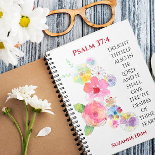 Carnet Psaume 37 Bible de dévotion florale pour femmes Jo