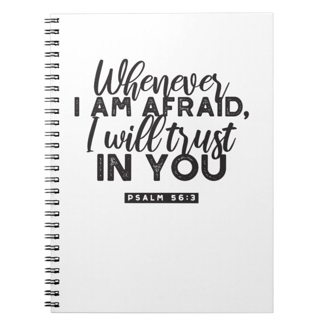 Carnet Psaume 56:3 Bible Verse Art "Je ferai confiance en (Devant)