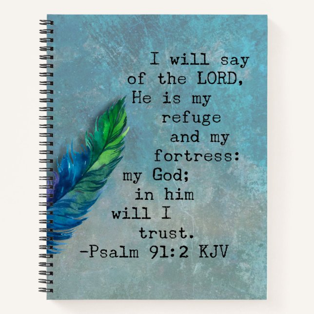 Carnet Psaume 91:2 KJV Bible Verse (Devant)
