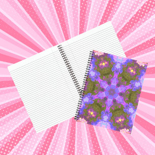 Carnet Psychédélique Mandala Fleur violet et bleu
