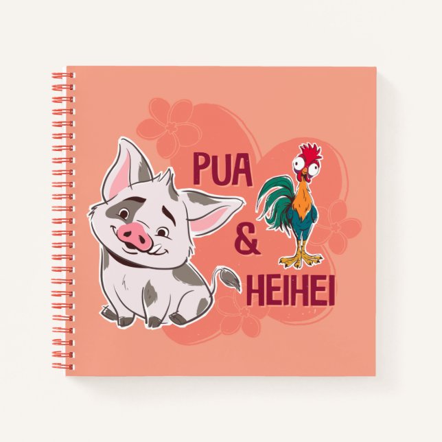 Carnet Pua & Heihei Nom floral Graphique (Devant)