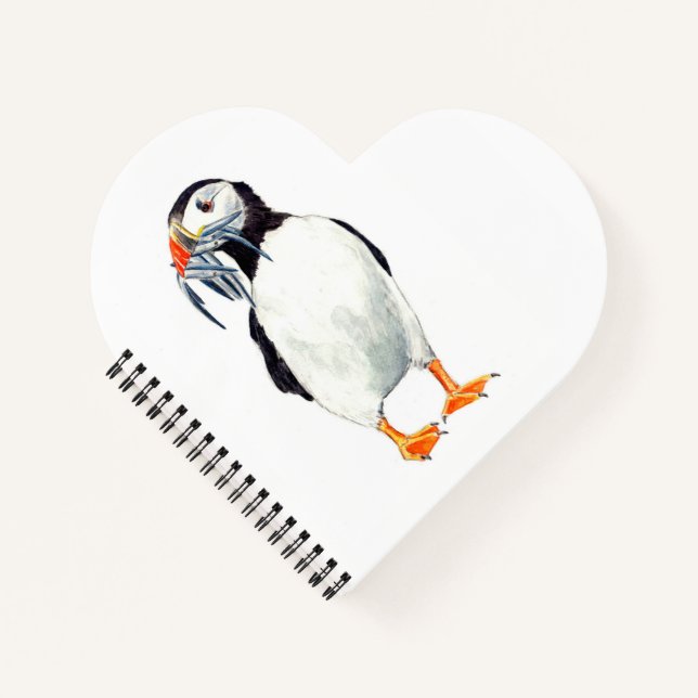 Carnet Puffin Heart Shaped (Devant)