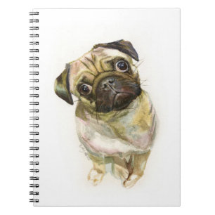 Carnet Pug Face Art Print   Cute Pug Dog