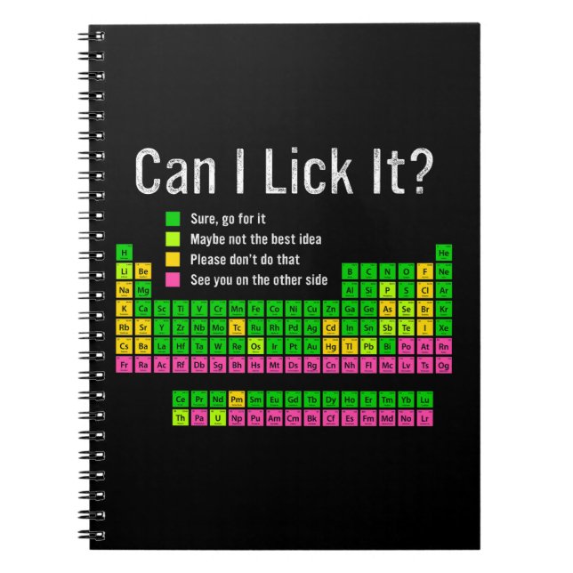 Carnet Puis-je le Lick Table périodique Enseignant Enfant (Devant)