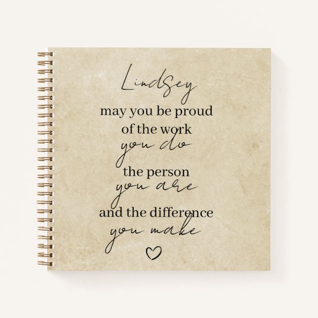 Carnet Puissiez-vous être fier du travail que vous faites (Devant)