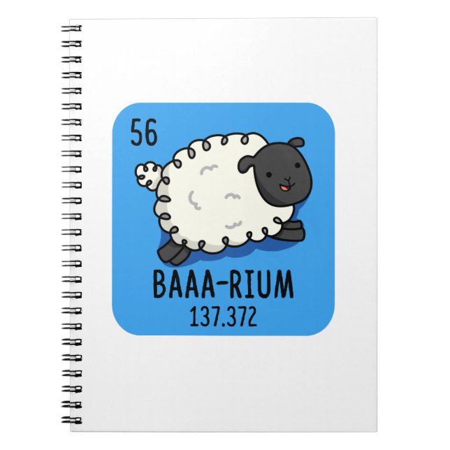 Carnet Pun de chimie sur les moutons drôles Baa-rium  (Devant)