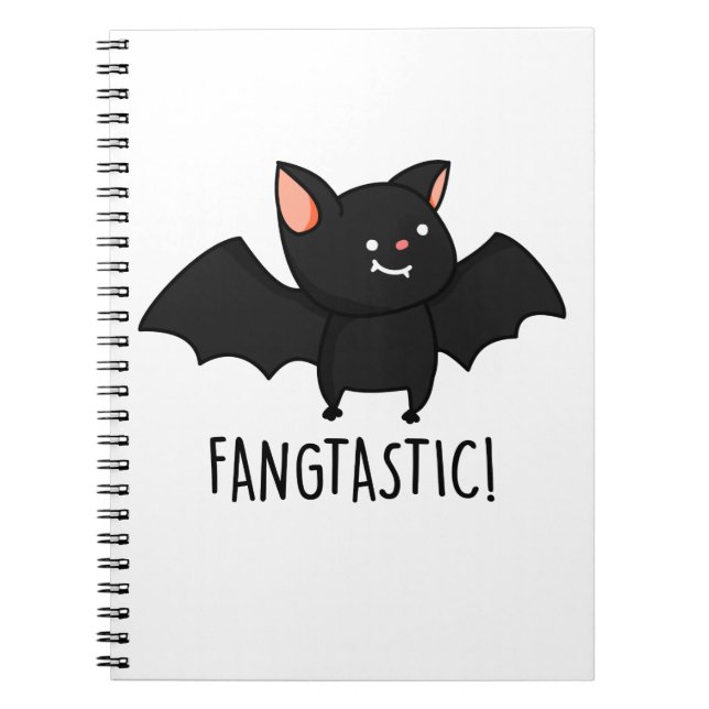 Carnet Pun Fangtastique Drôle Chauve-Souris Noire Hallowe (Devant)