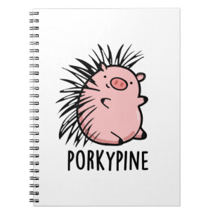 Carnet Pun porc-épic drôle de cochon Porky