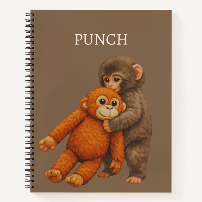 Carnet Punch Monkey Funny Notebook | Cute Cartoon Monkey (Devant)