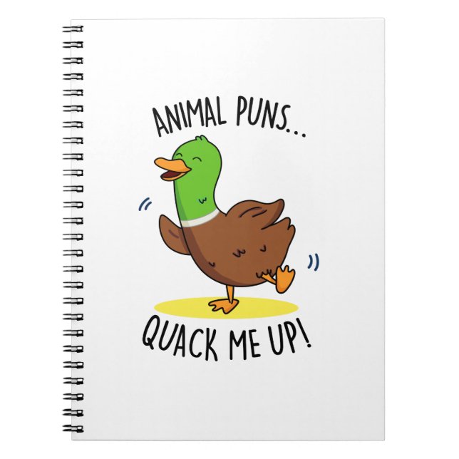 Carnet Puns d'animaux me font rire drôle de canard Pun (Devant)