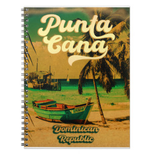 Carnet Punta Cana Dominican Palm Tree Beach Vintage