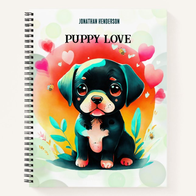Carnet Puppy love nom personnel/titre Spiral Sketch (Devant)