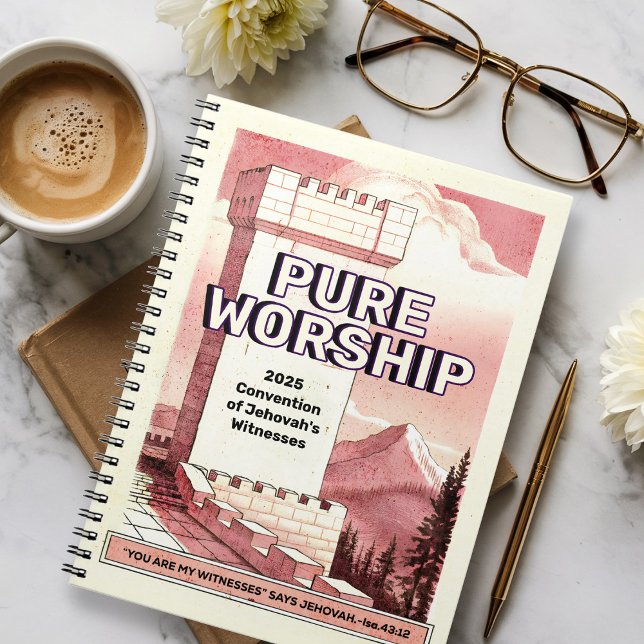 Carnet Pure Worship Convention 2025 JW Custom Gift Spiral (Créateur téléchargé)