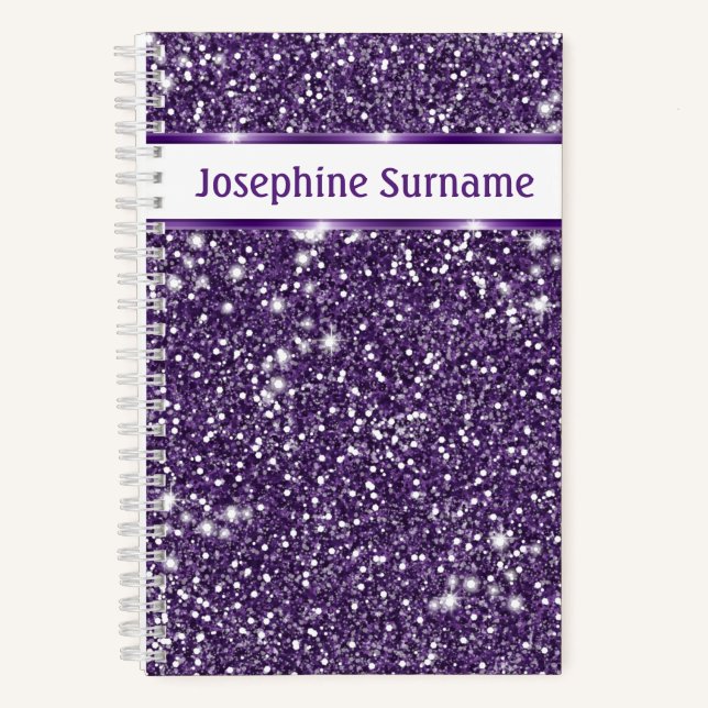 Carnet Purple Abstrait Parties scintillant Look Texture e (Recto)