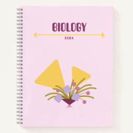 Carnet Purple and yellow Notebook with geometric flowers 