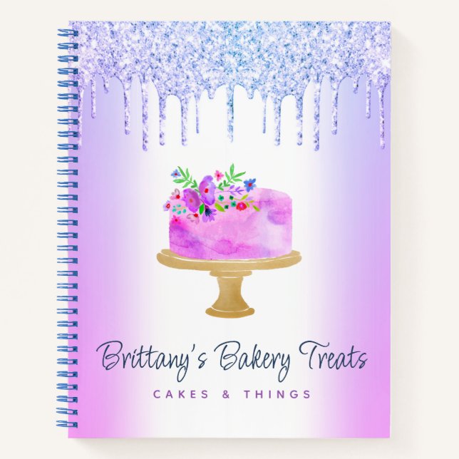 Carnet Purple Bakery Parties scintillant de gâteau Driver (Devant)