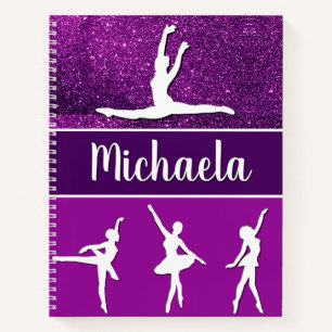 Carnet Purple Dance Ballerina Nom personnalisable Parties
