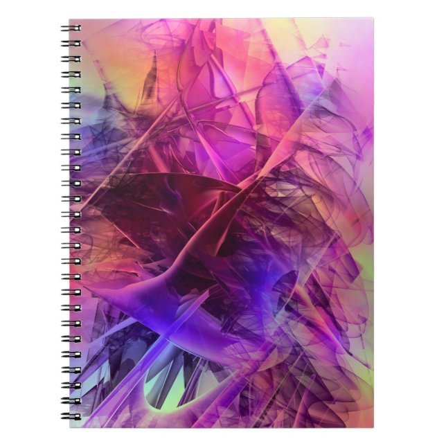 Carnet Purple et rose Conception Abstraite et fractale mo (Devant)