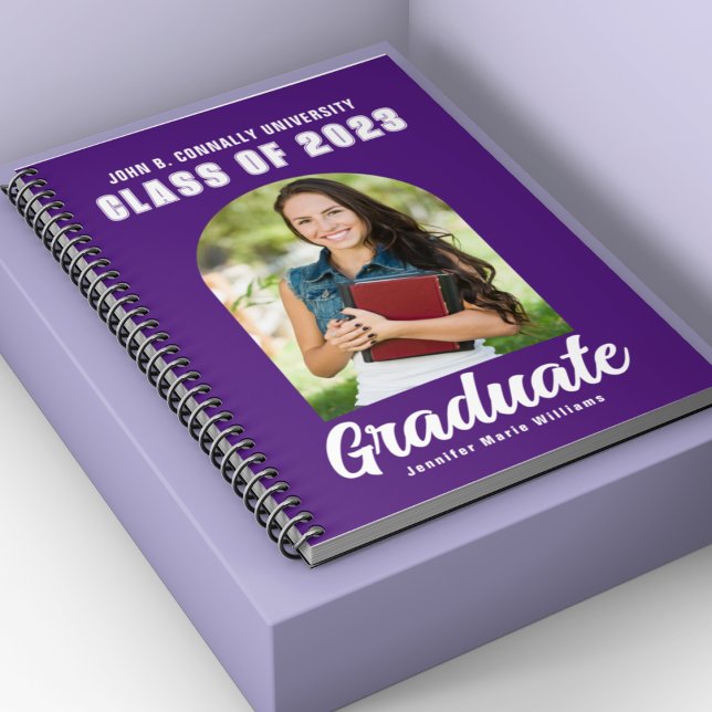 Carnet Purple Graduate Photo Moderne Graduation (Créateur téléchargé)
